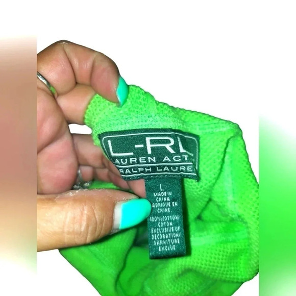 Lauren Ralph Lauren Green and White Striped Hoodie - Picture 3 of 4